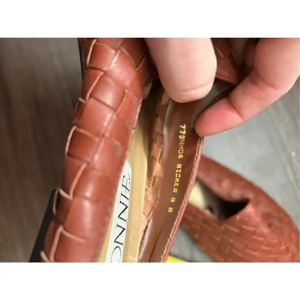 Connie Wicker Woven Slip-On Brown Shoes, Size 9 - Picture 8 of 9